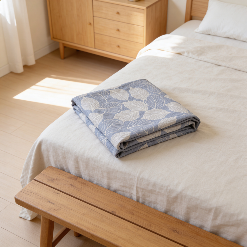 Mulberry Leaf Cotton Triple Gauze Blanket | Cotton, Gauze Weave