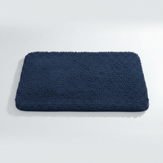 Ultra-Soft Plush Bath Rug in Blue on clean premium background