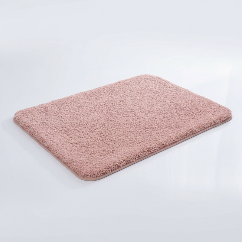 Ultra-Soft Plush Bath Rug in Pink on clean premium background