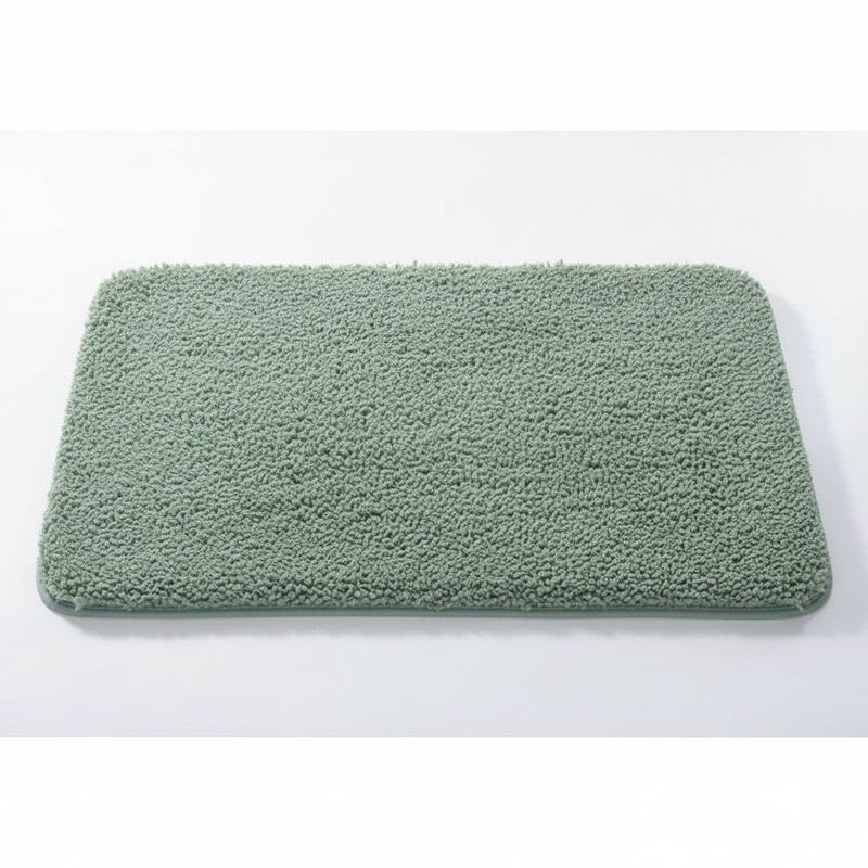Ultra-Soft Plush Bath Rug in Green on clean premium background