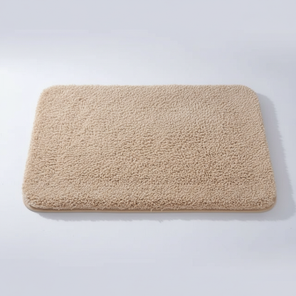 Ultra-Soft Plush Bath Rug in Beige on clean premium background