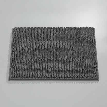 Plush Chenille Bath Mat - Grey
