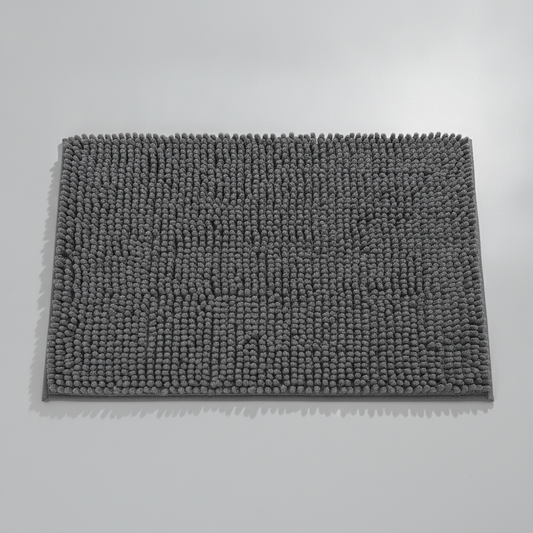 Plush Chenille Bath Mat - Grey
