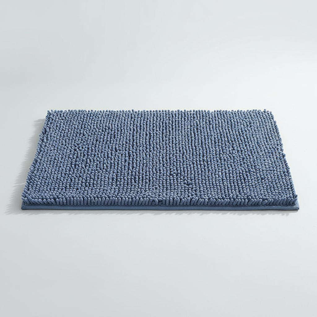 Plush Chenille Bath Mat - Blue