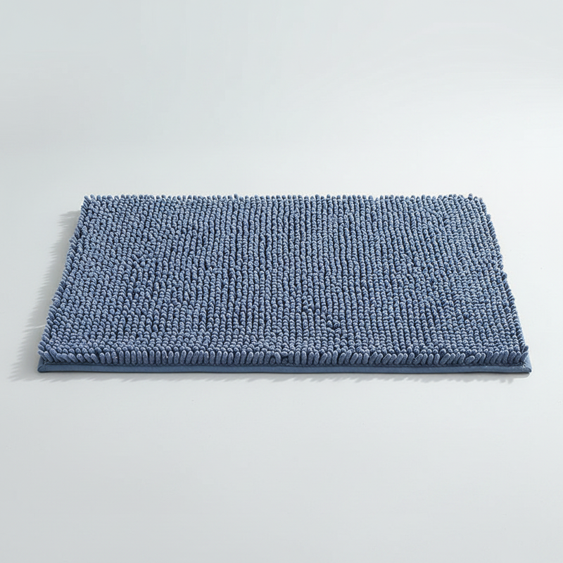 Plush Chenille Bath Mat - Blue