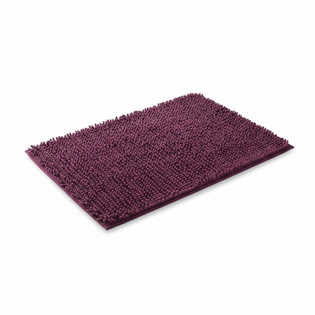 Plush Chenille Bath Mat - Purple