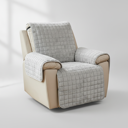 Quilted Recliner Chair Cover - Charcoal Gray