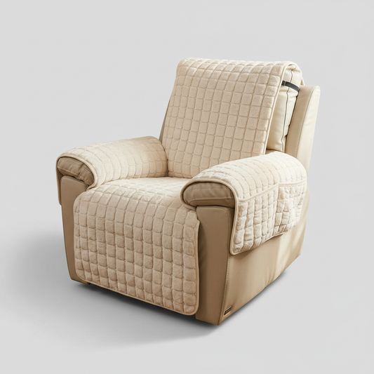 Quilted Recliner Chair Cover - Sand