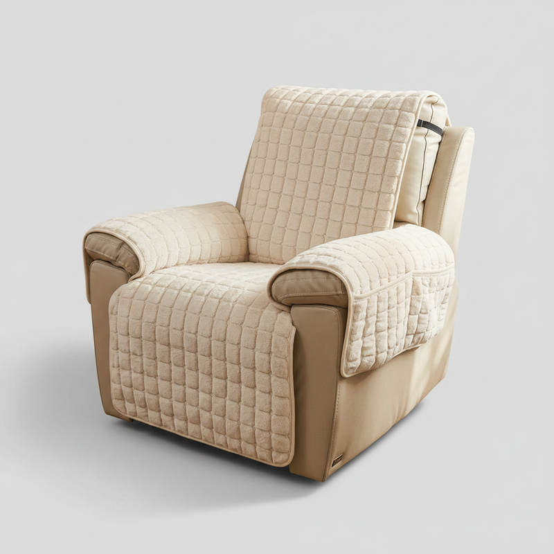 Quilted Recliner Chair Cover - Sand