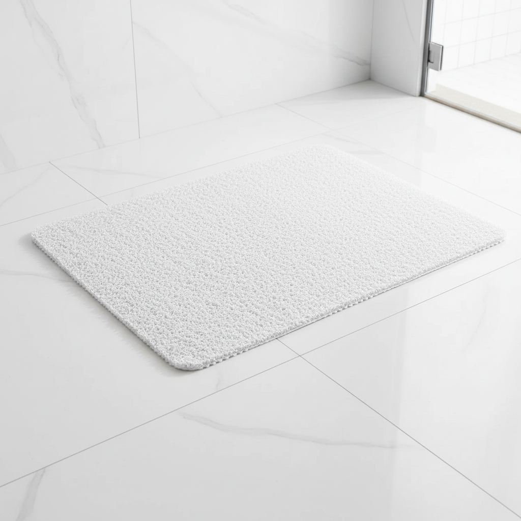 Microban non-slip shower mat in white, premium product photo