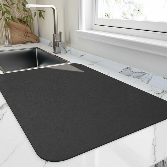 Black Diatomite Quick-Dry Dish Mat