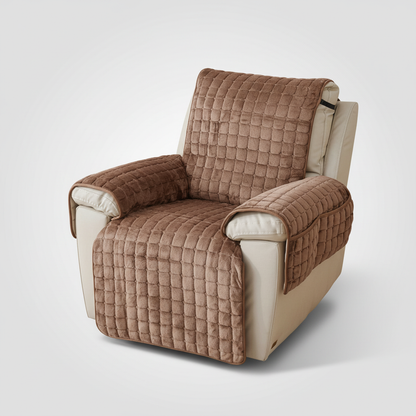Quilted Recliner Chair Cover - Mocha
