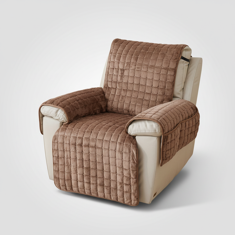 Quilted Recliner Chair Cover - Mocha
