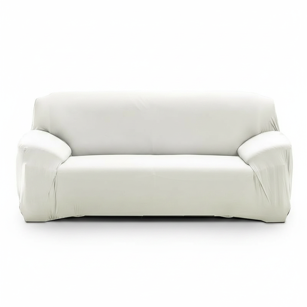 Alabaster expandable couch cover slipcover shown on a sofa - non-slip stretch fit
