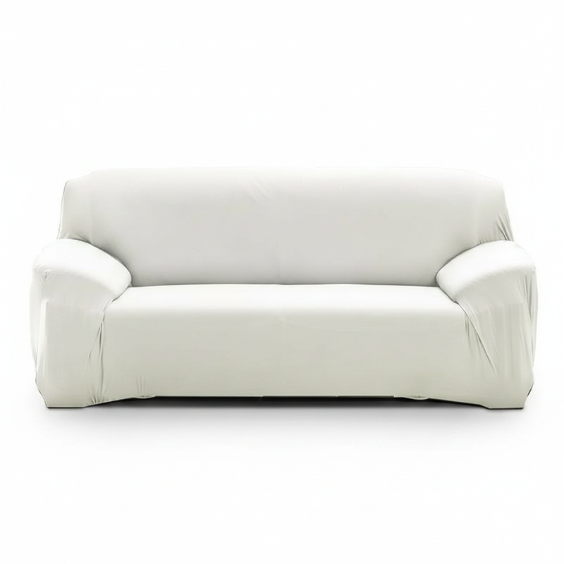 Alabaster expandable couch cover slipcover shown on a sofa - non-slip stretch fit
