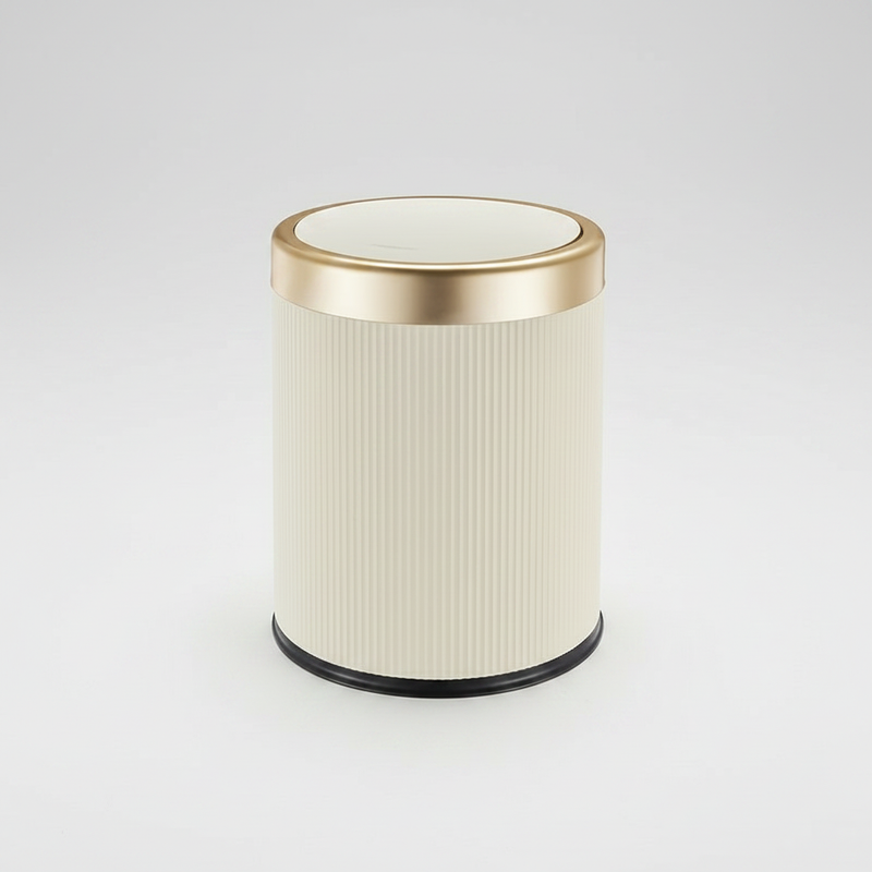 Luxury Oval Press-Top Trash Can | Odour-Sealing, Bin