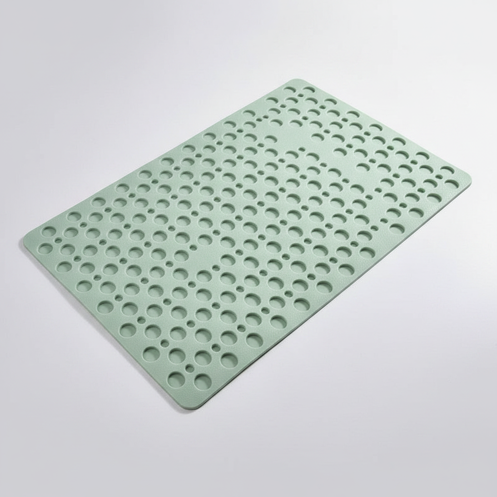 Non-slip antibacterial shower mat, Green