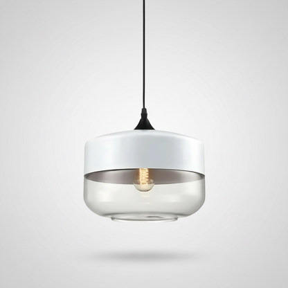 NordicGlow pendant light - White and Clear, Nordic I wide drum shade