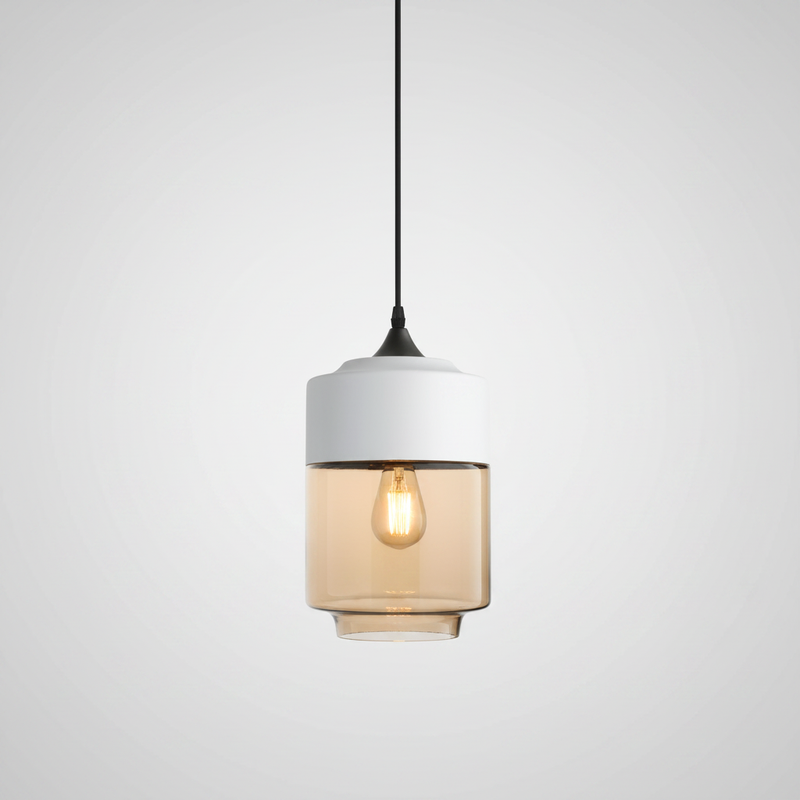 NordicGlow pendant light - White and Amber, Nordic III jar shade