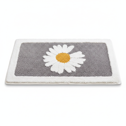 Ash Flower plush floral daisy bath mat
