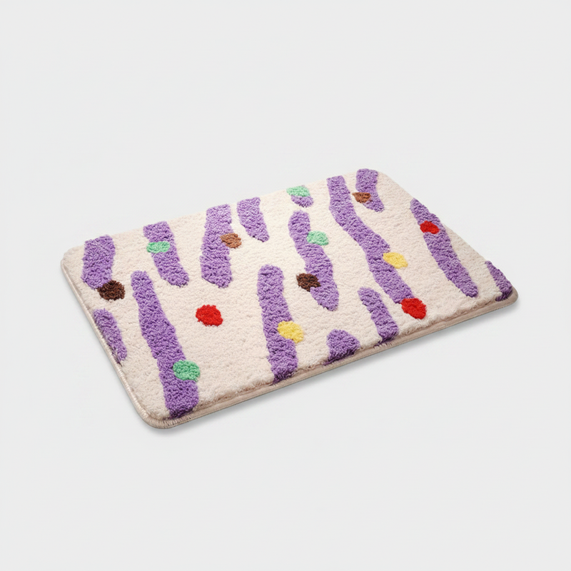 Candy Color Clash Bath Mat | Soft Silicone, Non-Slip Base