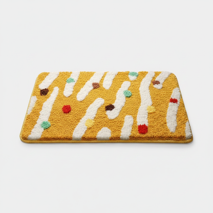Golden Glow plush tufted bath mat