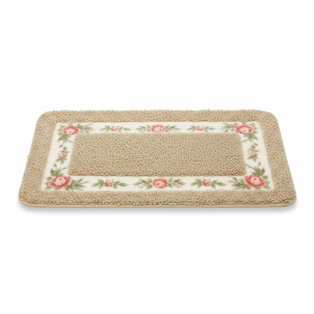 Sand Blossom floral border bath mat