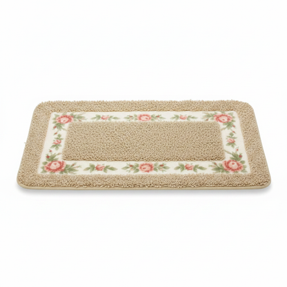 Sand Blossom floral border bath mat