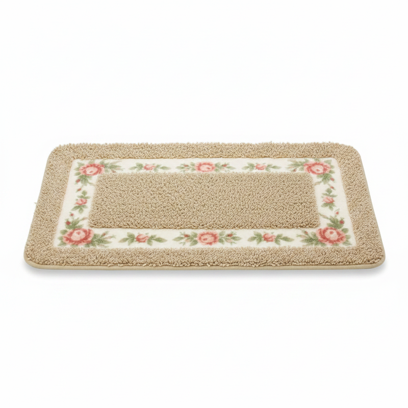 Sand Blossom floral border bath mat