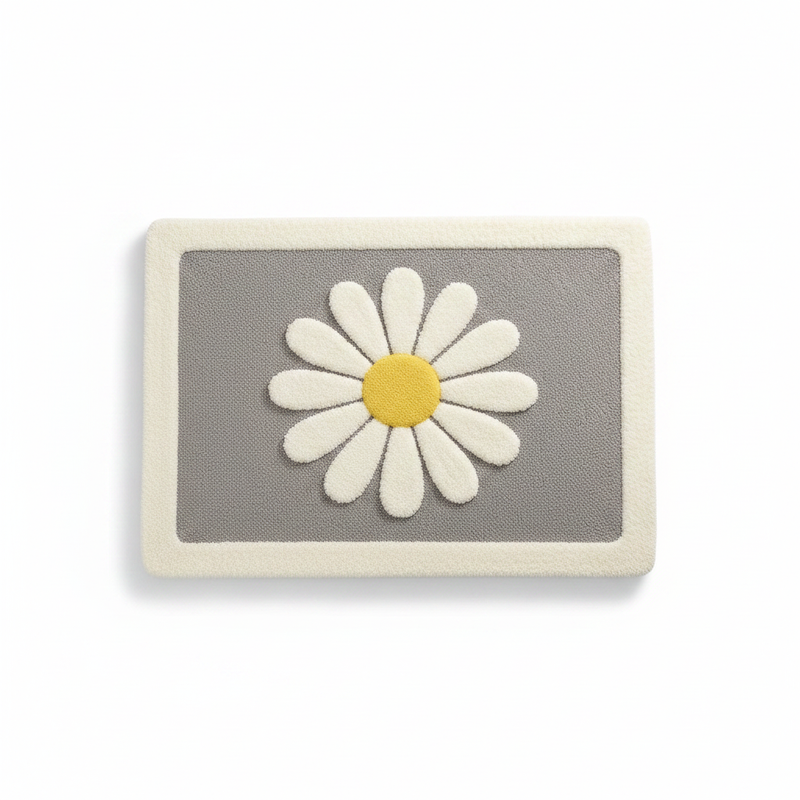 Charming Daisy Bloom Bath Mat | Plush & Absorbent, Machine Washable