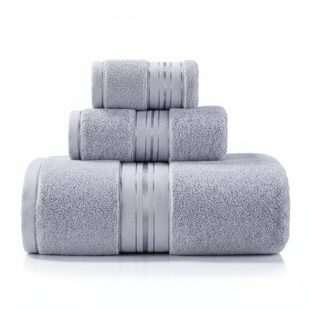 Cloud Comfort towel set light gray 3 piece