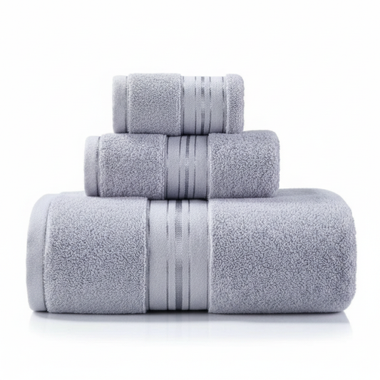 Cloud Comfort towel set light gray 3 piece