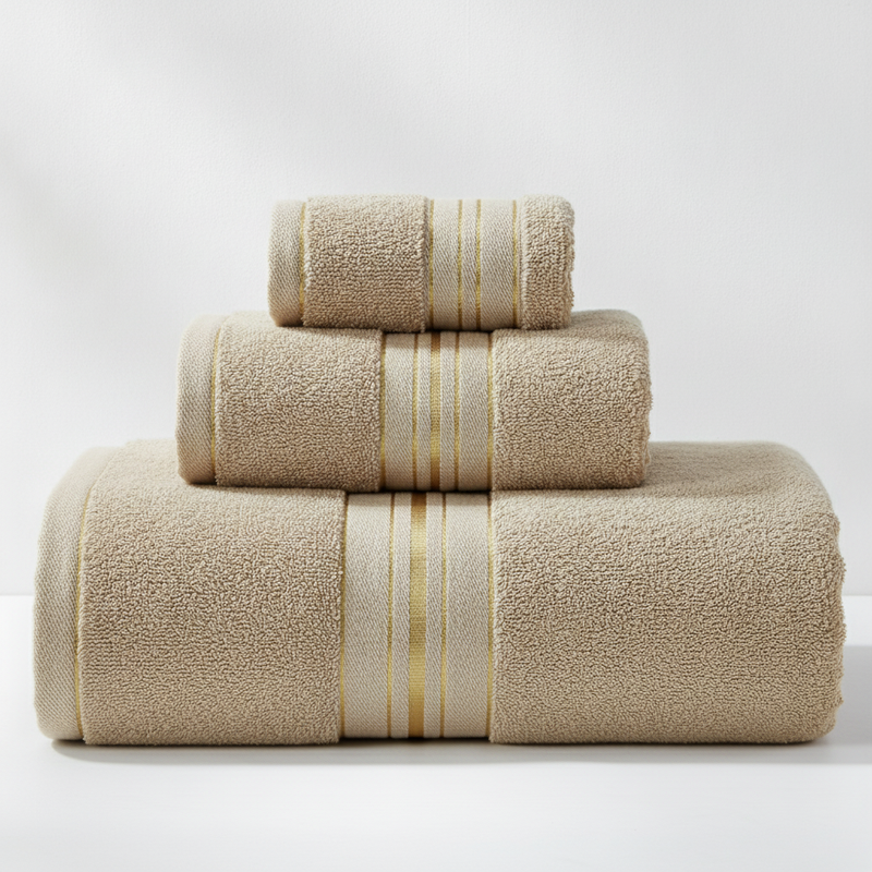 Cloud Comfort towel set tuscan tan 3 piece