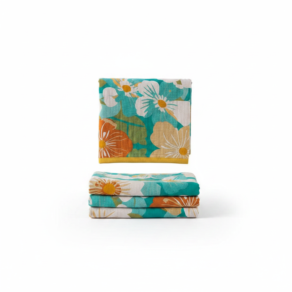 Cotton Gauze Bath Towel | Tropical Floral