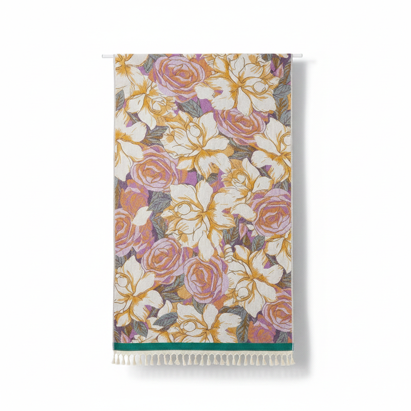 Cotton Bath Towel | Vintage Rose Floral
