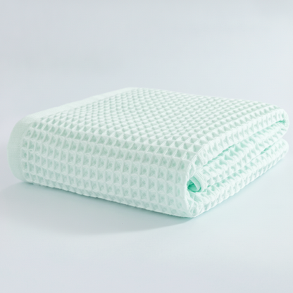 Cotton Waffle Bath Towel - Cyan