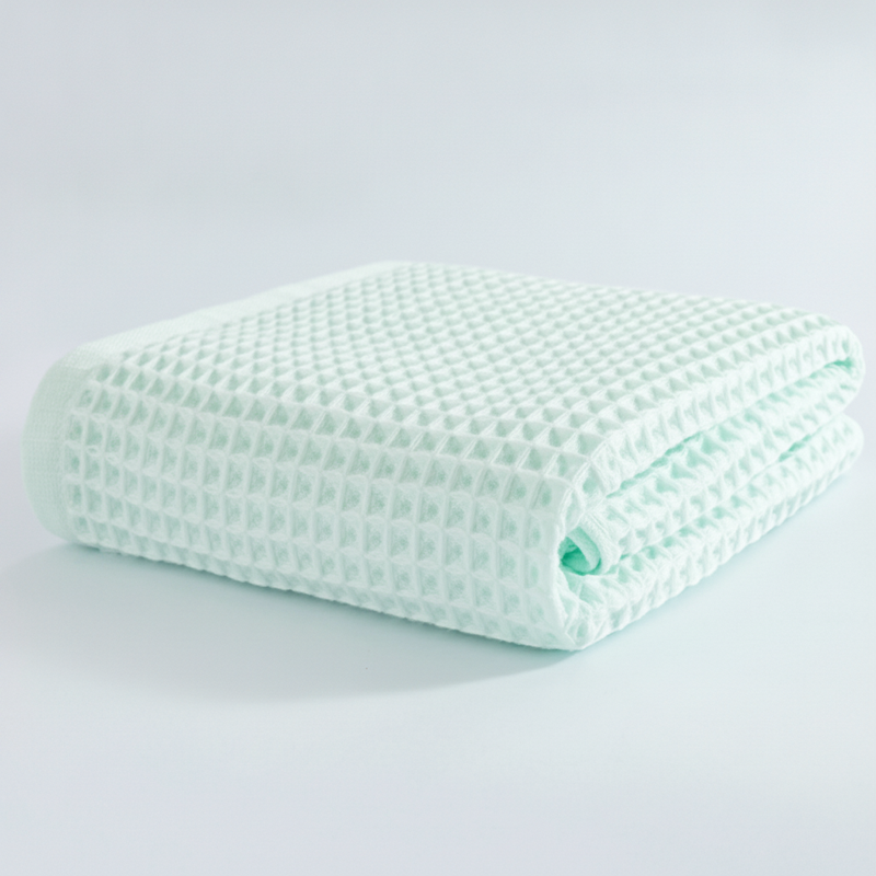 Cotton Waffle Bath Towel - Cyan