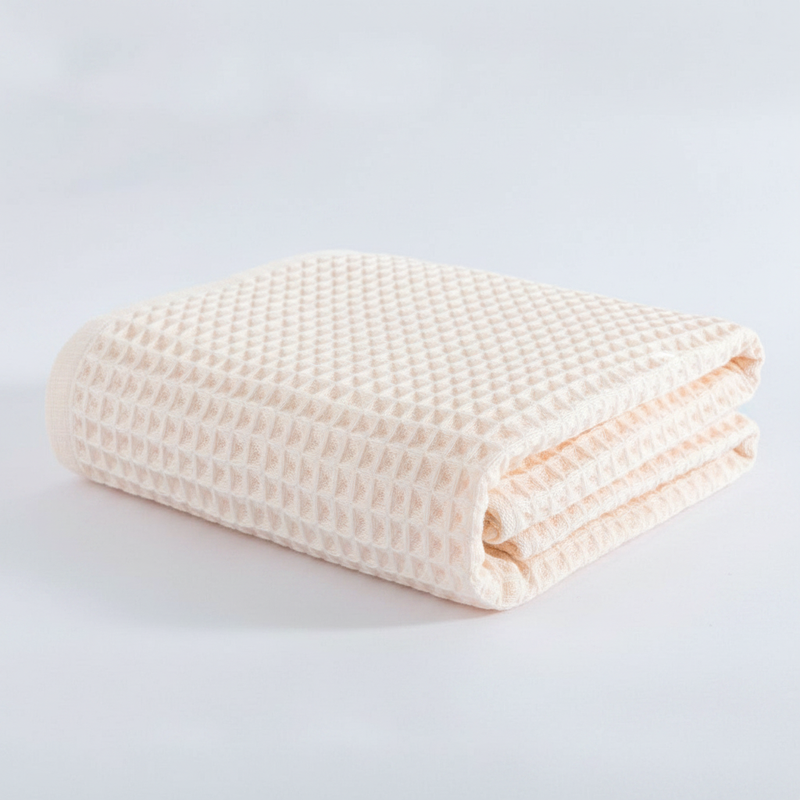 Cotton Waffle Bath Towel - Light Pink