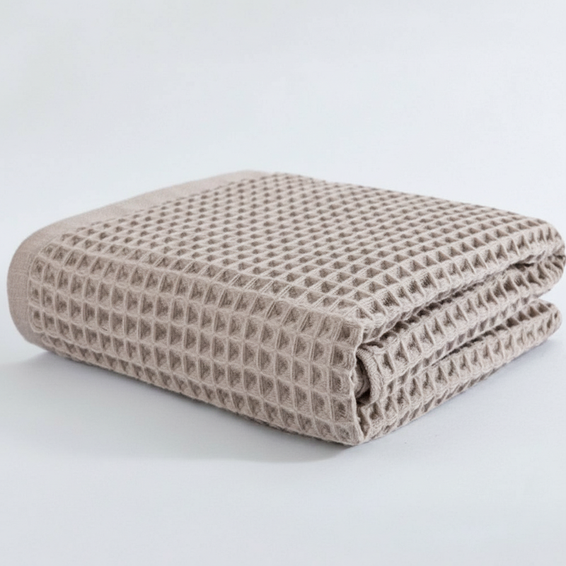 Cotton Waffle Bath Towel - Muddy