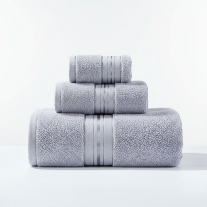 Egyptian Cotton Towel Set 3-Piece - Light Gray