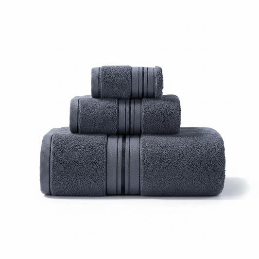 Egyptian Cotton Towel Set 3-Piece - Dark Gray