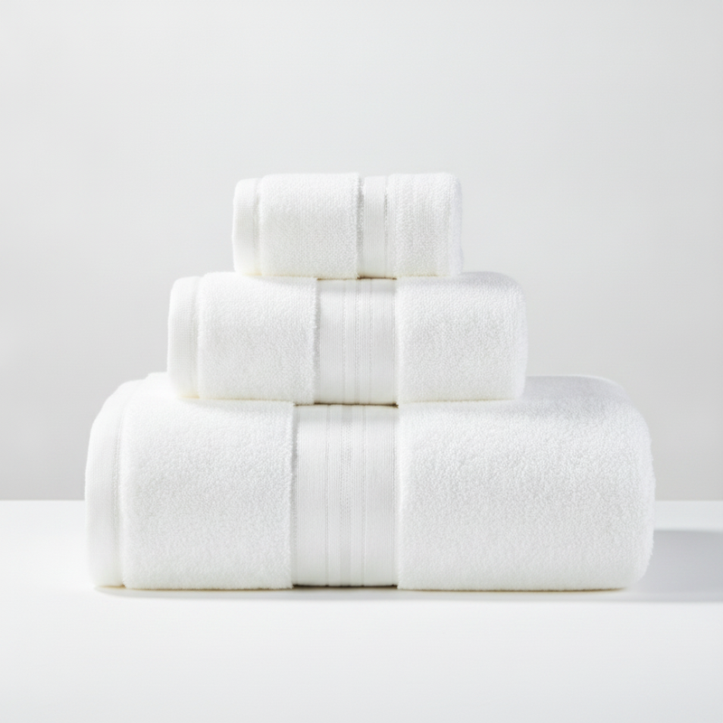 Egyptian Cotton Towel Set 3-Piece - White
