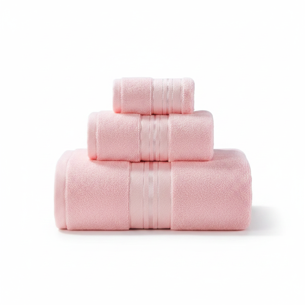 Egyptian Cotton Towel Set 3-Piece - Peachy Pink