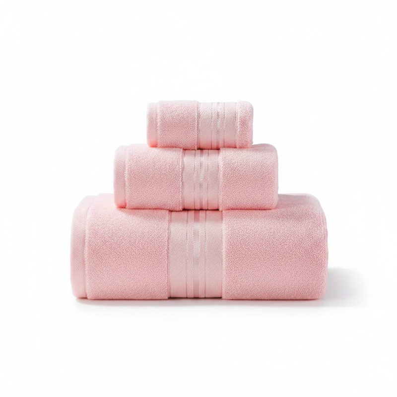 Egyptian Cotton Towel Set 3-Piece - Peachy Pink