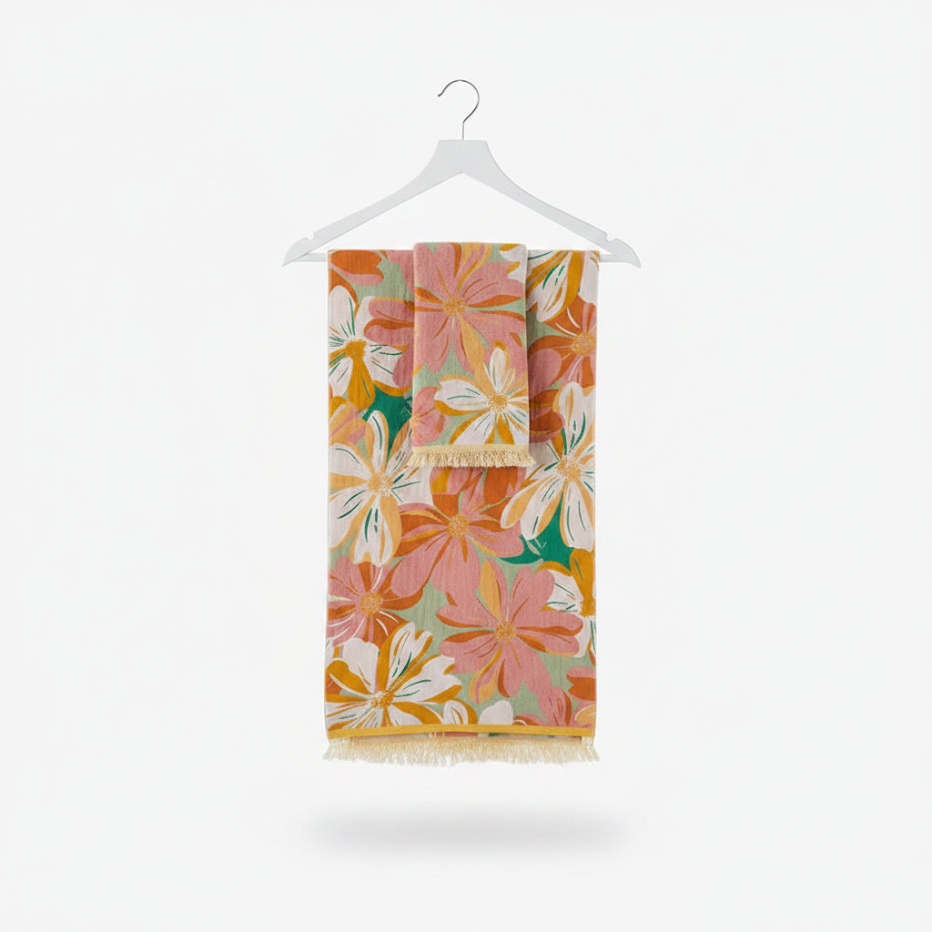 Cotton Gauze Bath Towel | Floral, Breathable