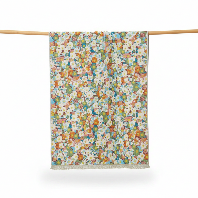 Reversible Cotton Bath Towel Floral Quick-Dry