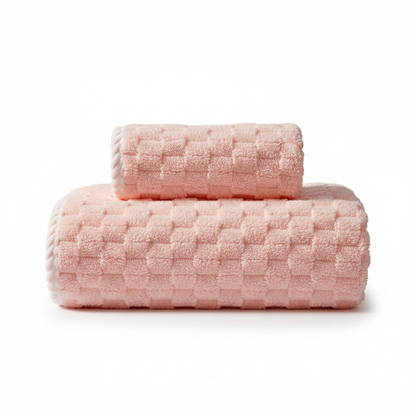 Soft Fleece Towel Set Pink 2-Piece