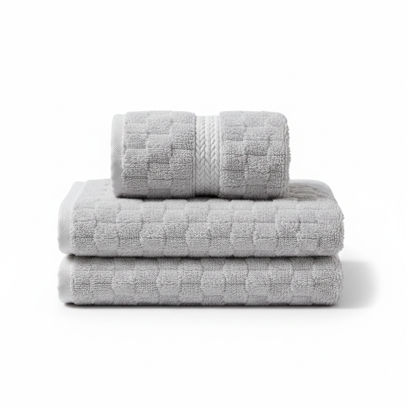 Soft Fleece Towel Set Gray 2-Piece