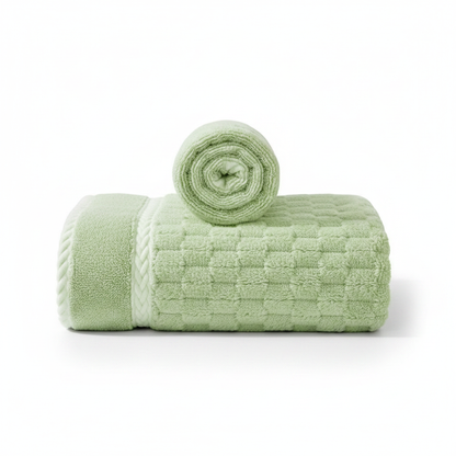 Soft Fleece Towel Set Muted Green 2-Piece