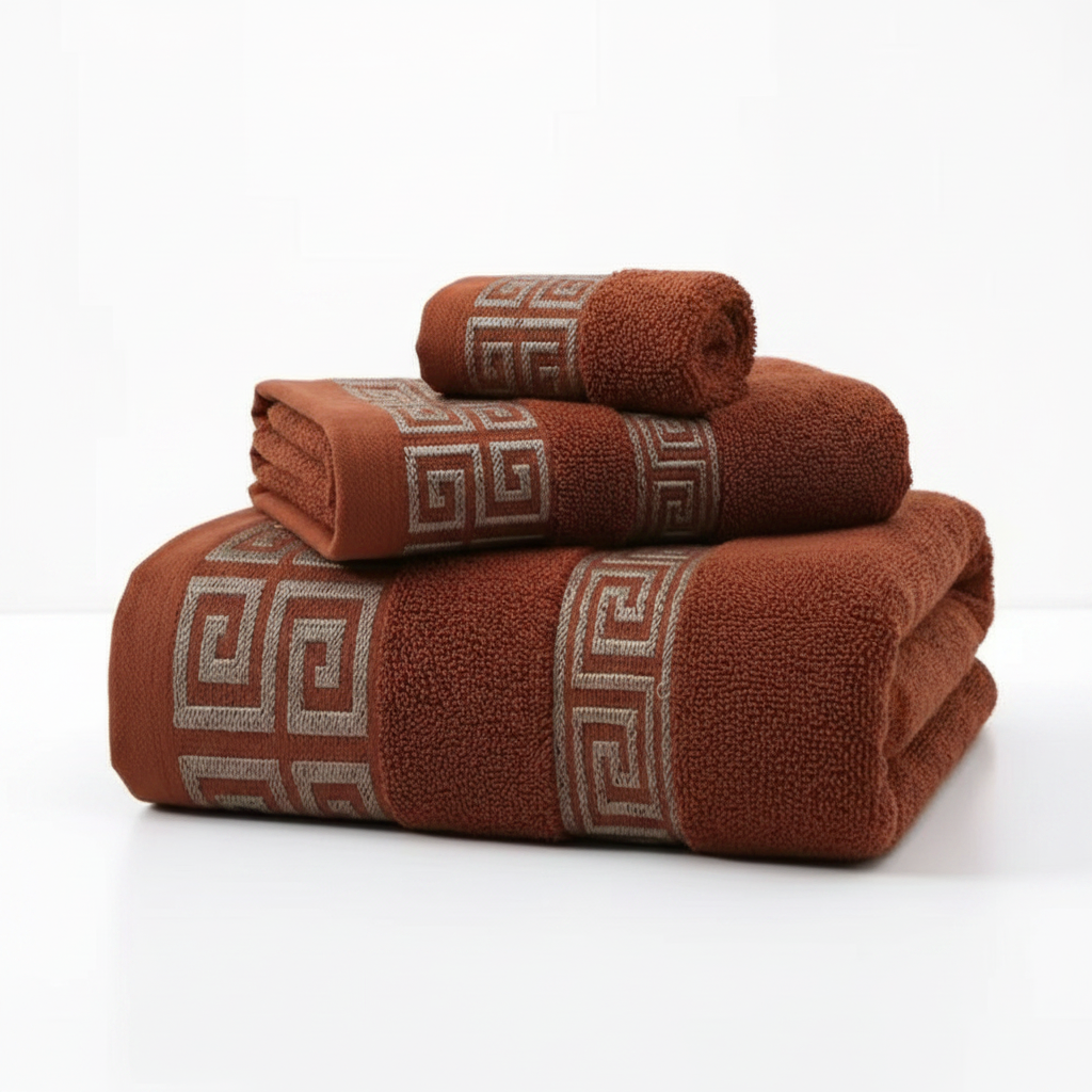 Cotton Towel Set Full Terry 2-Piece - Terra Bronze